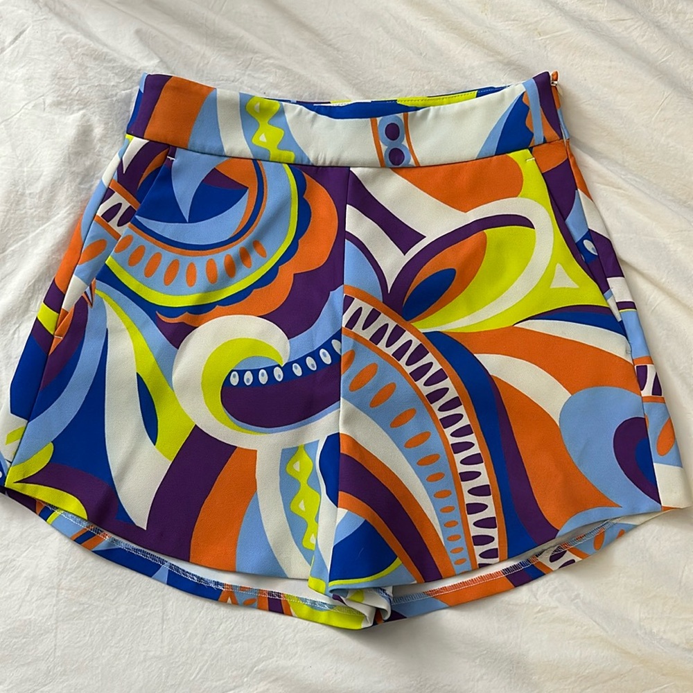 Zara multicolor print bermuda shorts